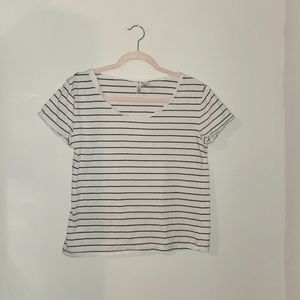 H&M Divided Crew Neck Black and White Stripe T-shirt